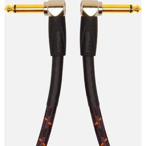 Roland RIC-G1AA Gold Series Instrument Cable 1/4" RA Male-1/4" RA Male 1ft-Music World Academy