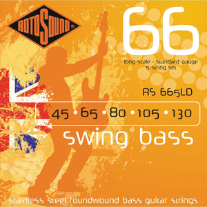 Roto Sound RS665LD Swing Bass 66 Stainless Steel Roundwound 5-String Bass Guitar Strings Standard 45-130-Music World Academy