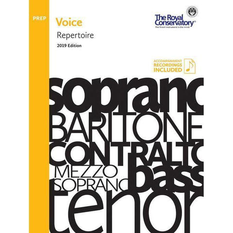 Royal Conservatory Voice Repertoire Book Preparatory Level with Online Access 2019 Edition-Music World Academy