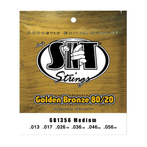 SIT GB1356 Golden Bronze 80/20 Acoustic Guitar Strings Medium 13-56-Music World Academy