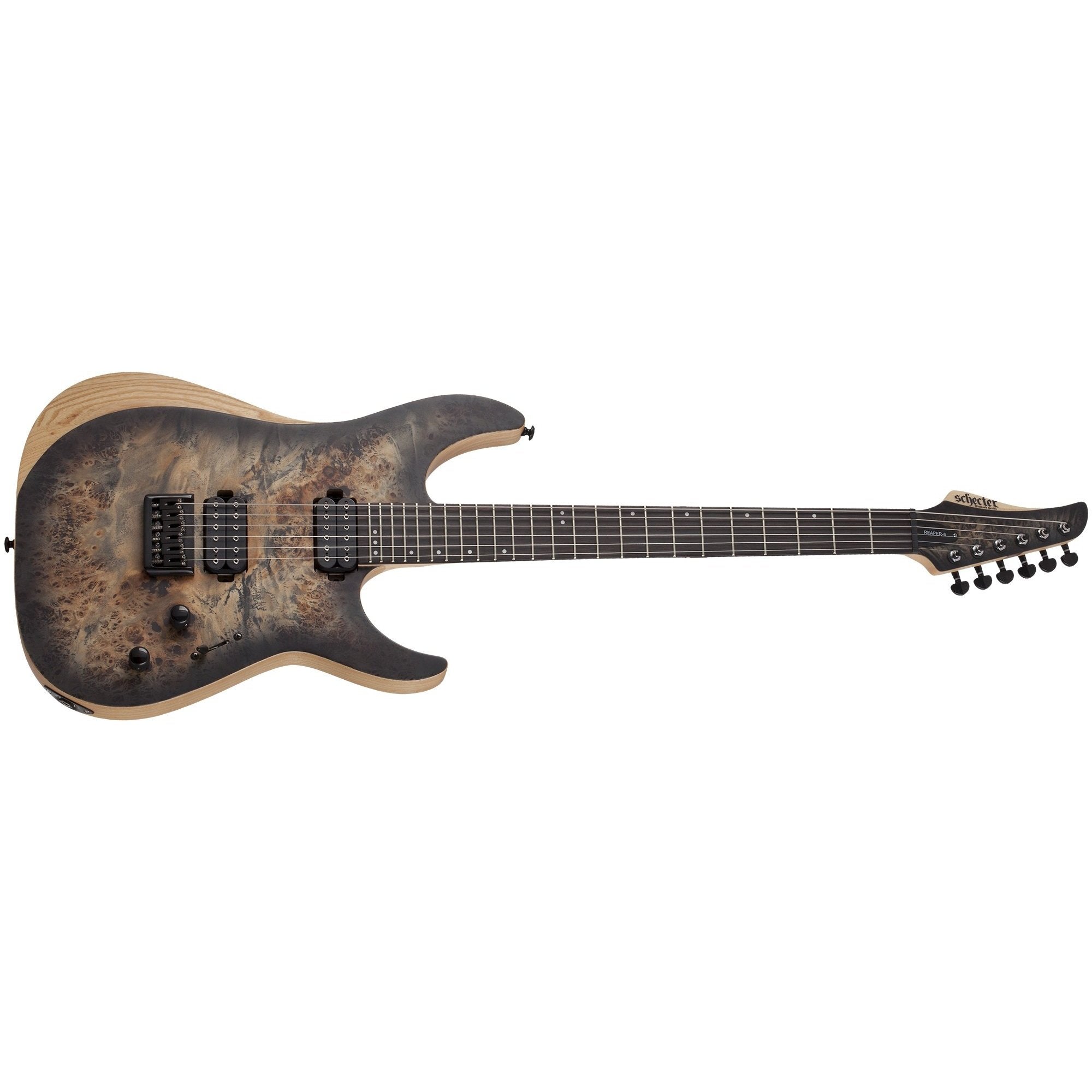 Schecter 1500-SHC Reaper-6 Electric Guitar-Charcoal Burst-Music World Academy