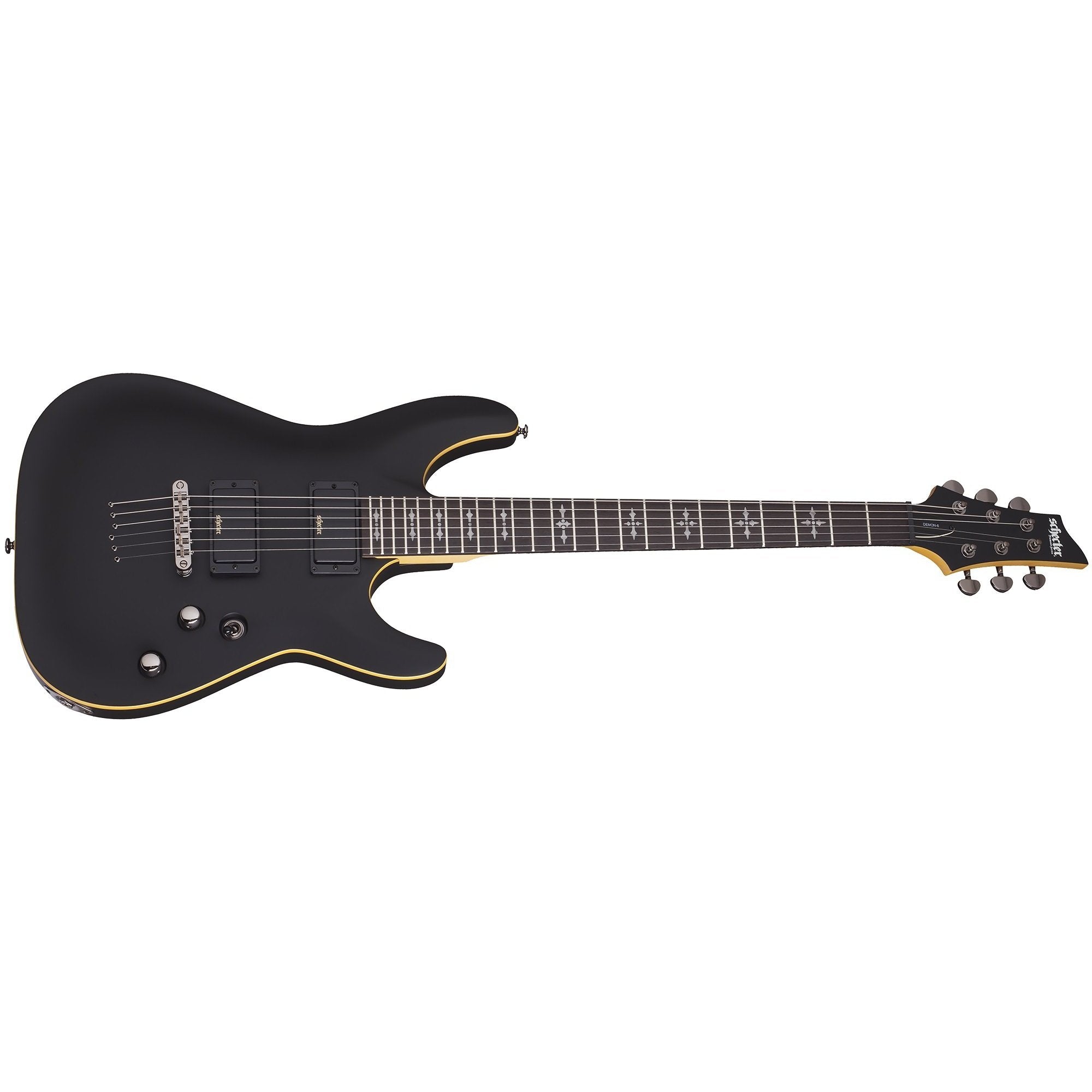 Schecter 3660-SHC Demon-6 Electric Guitar-Aged Black Satin-Music World Academy