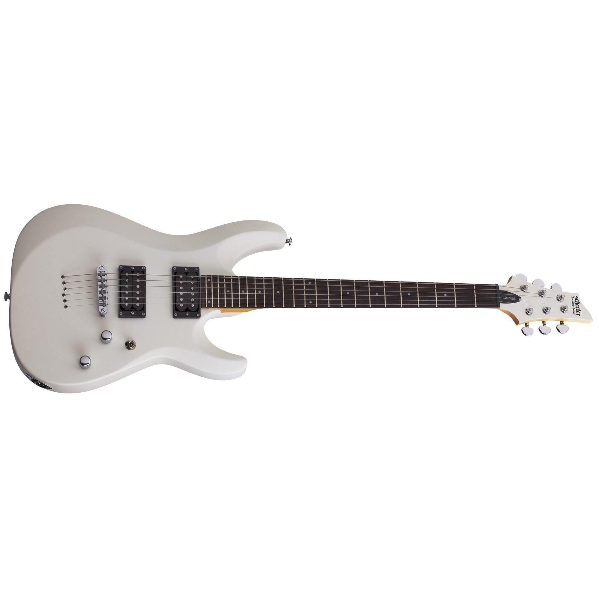 Schecter 432-SHC C-6 Deluxe Electric Guitar-Satin White-Music World Academy