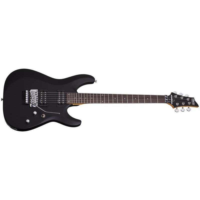 Schecter 434-SHC C-6 Deluxe Electric Guitar with Floyd Rose-Satin Black-Music World Academy