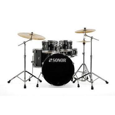 Sonor AQ1-STAGE-11234 Stage Drum Shell Pack with Hardware-Piano Black (Discontinued)-Music World Academy