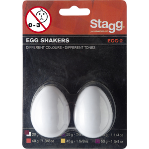 Stagg EGG-2WH Pair of Egg Shakers-White-Music World Academy