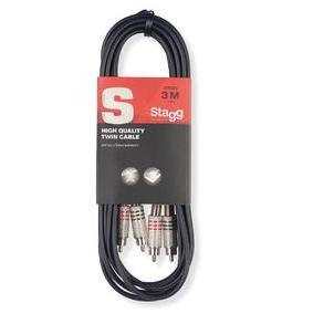 Stagg STC3C Twin Cable 2xRCA Male-2xRCA Male 10ft-Music World Academy