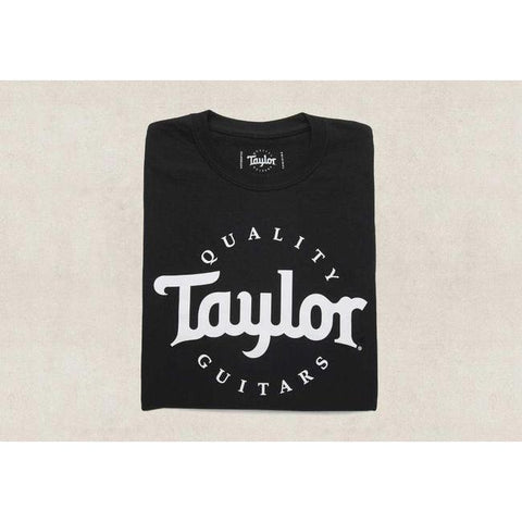 Taylor 15851 Men's White Logo T-Shirt Medium-Black-Music World Academy