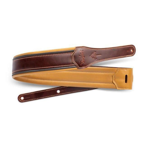 Taylor 2.5" Ascension Leather Guitar Strap-Cordovan/Butterscotch-Music World Academy