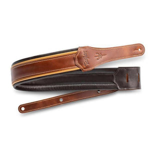 Taylor 2.5" Century Leather Guitar Strap-Brown/Butterscotch/Black-Music World Academy