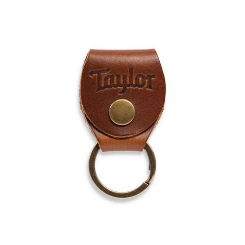 Taylor TKR-03 Key Ring with Pick Holder-Brown Leather-Music World Academy