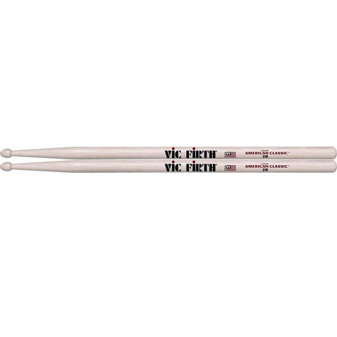 Vic Firth 2B American Classic Drumstick Wood Tip-Music World Academy