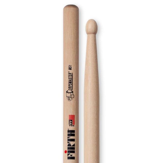 Vic Firth VF-MS1 Corpsmaster Snare Stick 16 1/2" Hickory Drumsticks-Music World Academy
