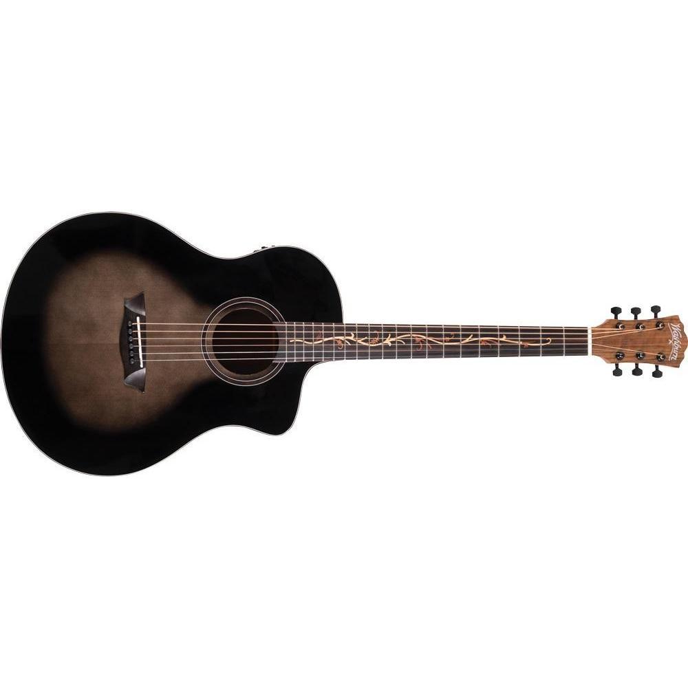 Washburn Bella Tone Studio Vite S9V Acoustic/Electric Guitar-Charcoal Burst-Music World Academy