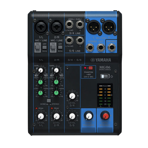 Yamaha MG06 6-Channel Mixing Console-Music World Academy