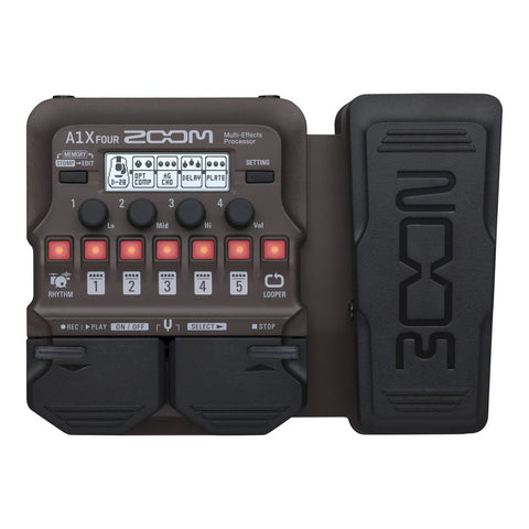 Zoom A1XFOUR Acoustic Multi-Effects Processor with Expression Pedal-Music World Academy